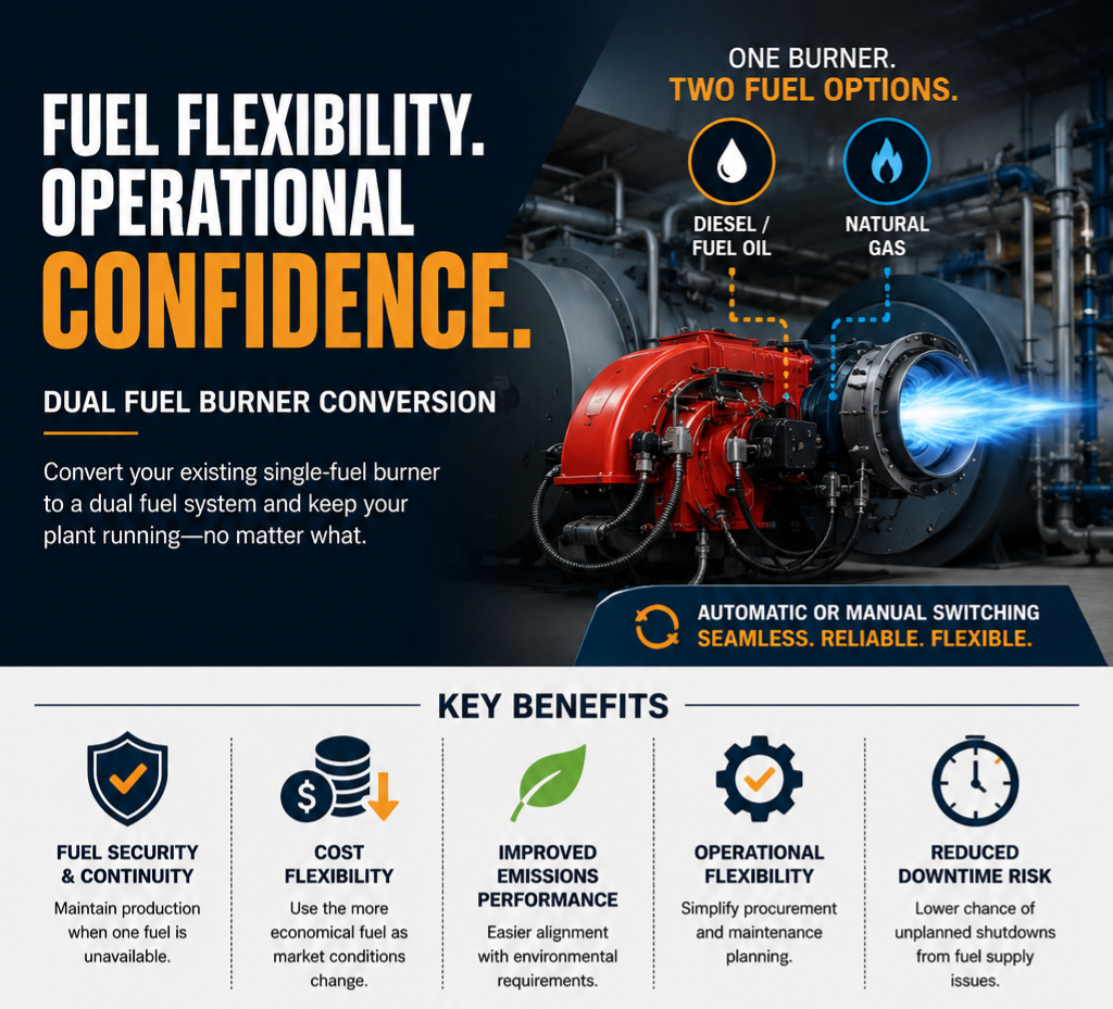 Dual Fuel Burner Conversion: Improve Reliability, Reduce Risk, and Gain Fuel Flexibility